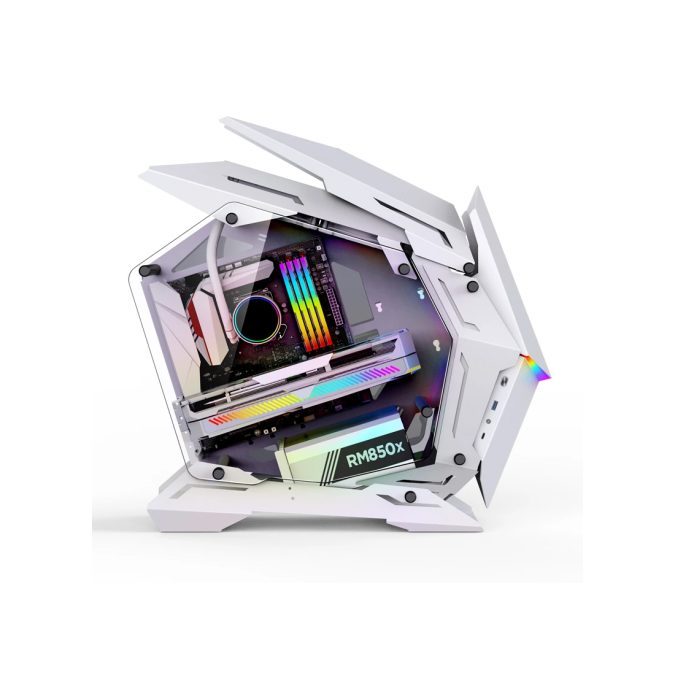 Компьютерный корпус, Jonsbo, MOD-3 Mini White, Mini-Tower, M-ATX/ITX, USB 3.0*1/Type-C*1, Audio+Mic, Высота процессорного кулера до 165 мм, Длина VGA до 360 мм, 1*2.5''/1*3.5'', Сталь, Закаленное стекло, 251*569*535мм, Без Б/П, Белый