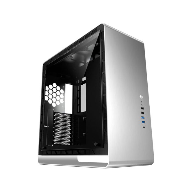 Компьютерный корпус, Jonsbo, UMX6-G Silver, Mid-Tower, EATX/ATX/Micro-ATX/ITX, USB 3.0*2/USB2.0*2/Type-C*1, Audio+Mic*1, Высота процессорного кулера до 169 мм, Длина VGA до 330 мм, 2*2.5''+2*3.5''/4*2.5, Сталь, Алюминий, Закаленное стекло, 224*482*501мм, Без Б/П, Серебряный