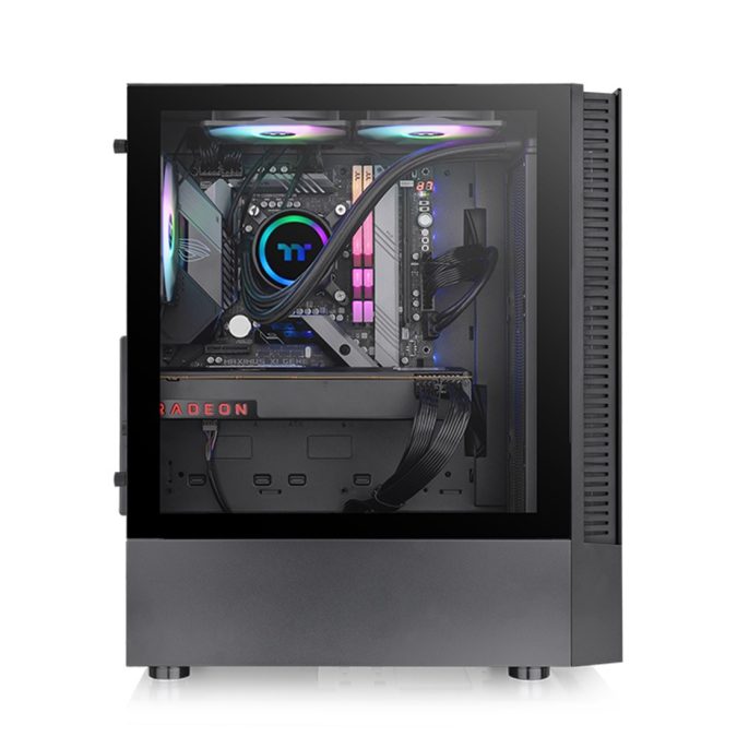 Компьютерный корпус, Thermaltake, View 200 TG Black ARGB, CA-1X3-00M1WN-00, Mid Tower, ATX/M-ATX/Mini ATX, USB3.0*2, HD-Audio, 3*120мм ARGB Lite fan, Высота кулерного процессора 166мм, Длина VGA до 300мм, 2*3,5"/3*2,5", Сталь, 3мм Закаленное стекло*1, Без Б/П, 460*210*395,3мм, Черный