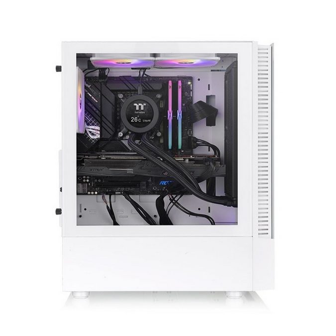 Компьютерный корпус, Thermaltake, View 200 TG ARGB, CA-1X3-00M6WN-00, Mid Tower, ATX/M-ATX/Mini ATX, USB3.0*2, HD-Audio, 3*120мм ARGB Lite fan, Высота кулерного процессора 166мм, Длина VGA до 300мм, 2*3,5"/3*2,5", Сталь, 3мм Закаленное стекло*1, Без Б/П, 460*210*395,3мм, Белый