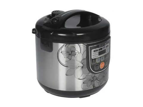Мультиварка, Centek, CT-1498 Ceramic, Чёрный/сталь, 700Вт, 5.0л, Керамическое покрытие чаши,10 пр-м, Цвет Серебритсый