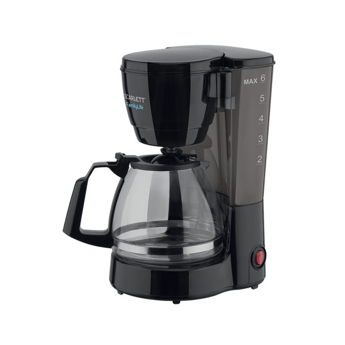 Кофеварка капельная, Scarlett, SC-CM33018, Мощность 600 Вт, Объём кофейника 750 мл, Съемный многоразовый фильтр, Платформа для подогрева