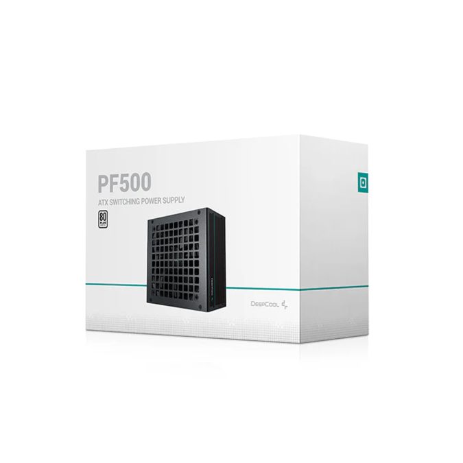 Блок питания, Deepcool, PF500 R-PF500D-HA0B-WDEU, 500W, ATX, White, APFC, 20+4 pin, 4+4pin, 6*Sata, 2*Molex, 2*PCI-E 6+2 pin, Вентилятор 12см, Кабель питания, Чёрный
