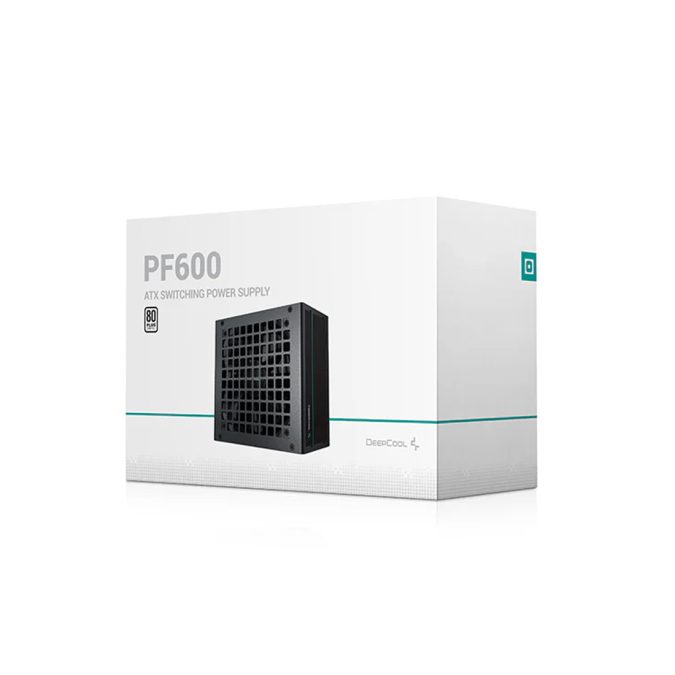 Блок питания, Deepcool, PF600, 600W R-PF600D-HA0B-WDEU, ATX, White, APFC, 20+4 pin, 2*4+4pin, 6*Sata, 2*Molex, 4*PCI-E 6+2 pin, Вентилятор 12см, Кабель питания, Чёрный