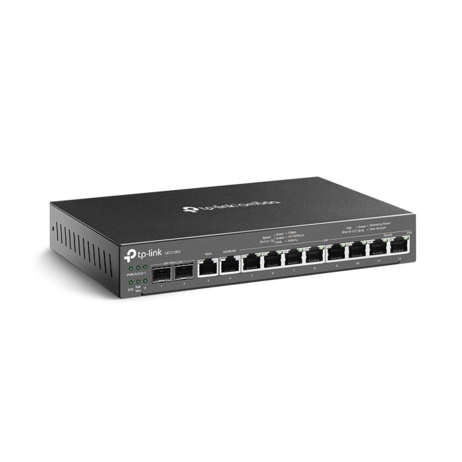 Маршрутизатор VPN, TP-Link, ER7212PC, 2 порта SFP WAN/LAN, 1 порт 10/1000/1000T WAN, 1 порт 10/1000/1000T WAN/LAN, 8 портов 10/100/1000T LAN, контроллер Omada