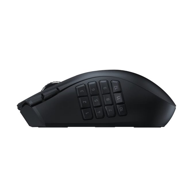Компьютерная мышь, Razer, Naga V2 HyperSpeed, RZ01-03600100-R3G1, Игровая для MOBA и MMO игр, Оптическая 16000dpi (сенсор 5G), 3 сменные боковые панели с конфигурациями на 2, 6 и 12 кнопок(19 + 1) программируемые кнопки (с 12-кнопочной панелью), Подсветка Chroma настраиваемая 16.8 млн цветов, беспроводная, USB, Чёрная