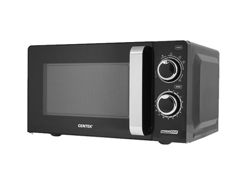 Микроволновая печь, Centek, CT-1575, 20л, Мощность 700т, Мех управление, Подсветка, Таймер, 6 режимов, Тарелка 245мм, Черный