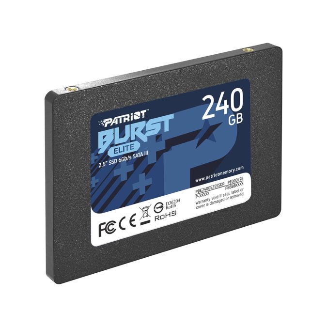 Твердотельный накопитель SSD, Patriot, Burst Elite PBE240GS25SSDR, 240 GB, SATA, 450/320 Мб/с