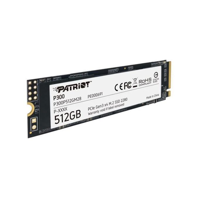Твердотельный накопитель SSD, Patriot, P300 PP300P512GM28, 512 GB, M.2 NVMe PCIe 3.0x4, 1700/1100 Мб/с