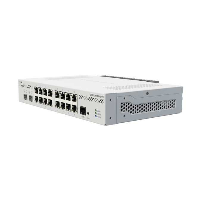 Маршрутизатор, MikroTik, CCR2004-16G-2S+PC, Cloud Core Router, 16 портов 10/100/1000M, 2 порта SFP+, RouterOS (6), -20°C to 60°C, стоечный 1U