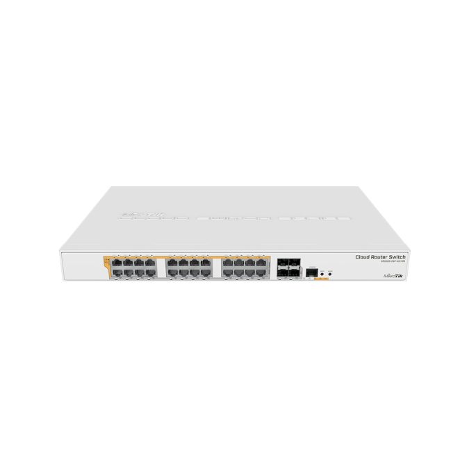 Коммутатор, MikroTik, CRS328-24P-4S+RM, Cloud Router Switch , 24 порта 10/100/1000M, Ether1-Ether24 PoE 802.3af/at (500W), 4 порта SFP+, RouterOS / SwitchOS, -20°C to 60°C, стоечный 1U