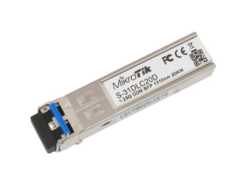 Трансивер, MikroTik, S-31DLC20D, SFP, 1.25G, SM, 1310nm, 20km, Dual LC-connector