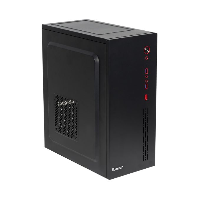 Компьютерный корпус, HuntKey, HK360, ATX/Micro ATX, USB 2*3.0, HD-Audio+ Mic, Высота процессорного кулера до 155мм, Длина VGA до 330мм, 1*3.5"/2*2.5", Толщина 0,45мм, 345x180x412мм, Без Б/П, Черный