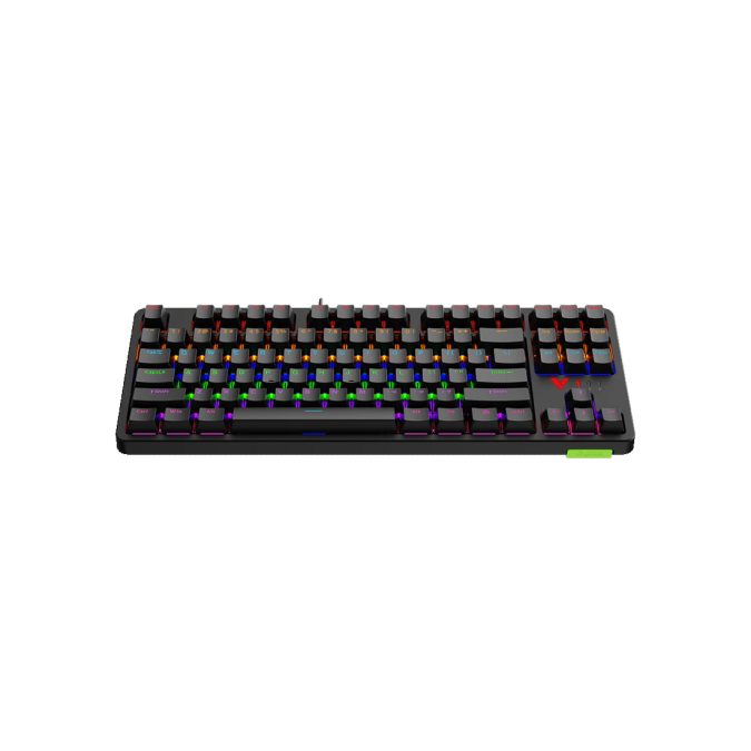Клавиатура, Rapoo, V500PRO-87, Игровая, USB, Кол-во стандартных клавиш 87, RGB, Алюминий, Анг/Рус, Водонепроницаемый корпус, Черный