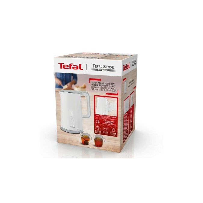 Чайник электрический, Tefal, KO693110, Двойные стенки, Мощность 1800 Вт, Объем 1,5 литра, Внутренняя колба-нержавеющая сталь, Внешние стенки чайника - белый пластик, Фильтр против накипи, Скрытый нагревательный элемент, Электронный дисплей, Втроенный в корпус, 5 режимов температуры, Подогрев 30 мин, Белый