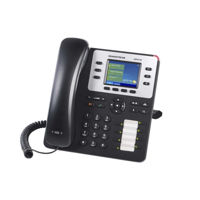 IP телефон, Grandstream, GXP2130, 3 SIP- аккаунта, 3 линии, 8 BLF, 2x GbE PoE, 4-х сторонняя конференц-связь, ЖК-дисплей 320x240 (с подсветкой), блок питания 12 В/0.5 А