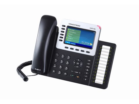 IP телефон, Grandstream, GXP2160, 6 SIP-аккаунтов, 6 линий, 2x GbE PoE, цветной ЖК-дисплей 480x272 (4.3 дюйма), 24 клавиши BLF, блок питания 12 В/1 А