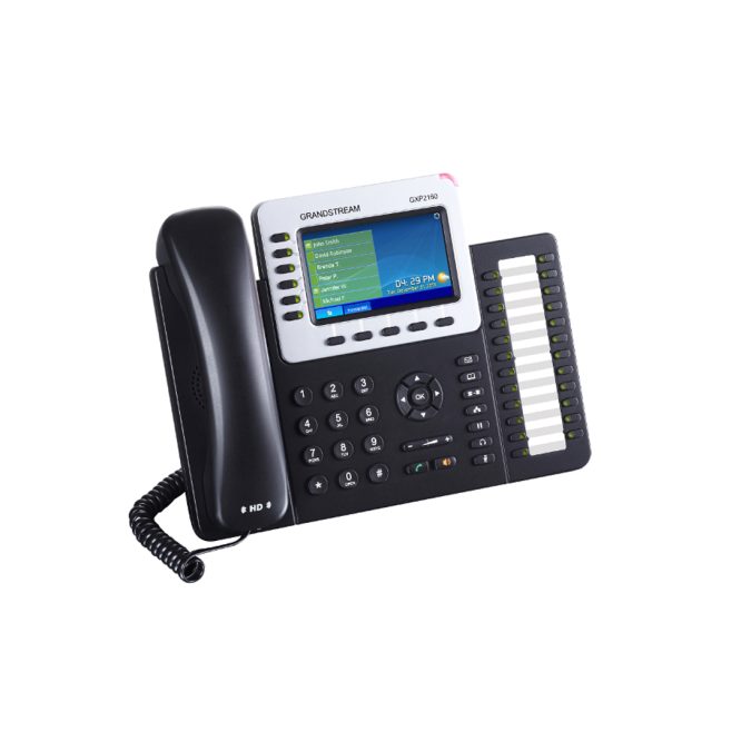 IP телефон, Grandstream, GXP2160, 6 SIP-аккаунтов, 6 линий, 2x GbE PoE, цветной ЖК-дисплей 480x272 (4.3 дюйма), 24 клавиши BLF, блок питания 12 В/1 А