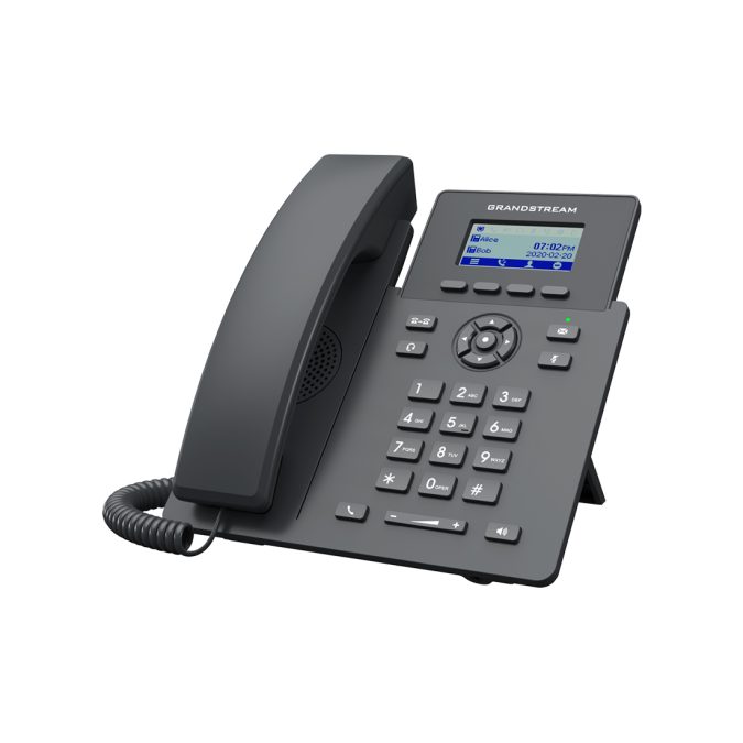 IP телефон, Grandstream, GRP2601P, 2 SIP-аккаунта, 2 линии, 2 порта Ethernet 10/100 PoE, ЖК-дисплей 132x48 (2.41 дюйма), без блока питания