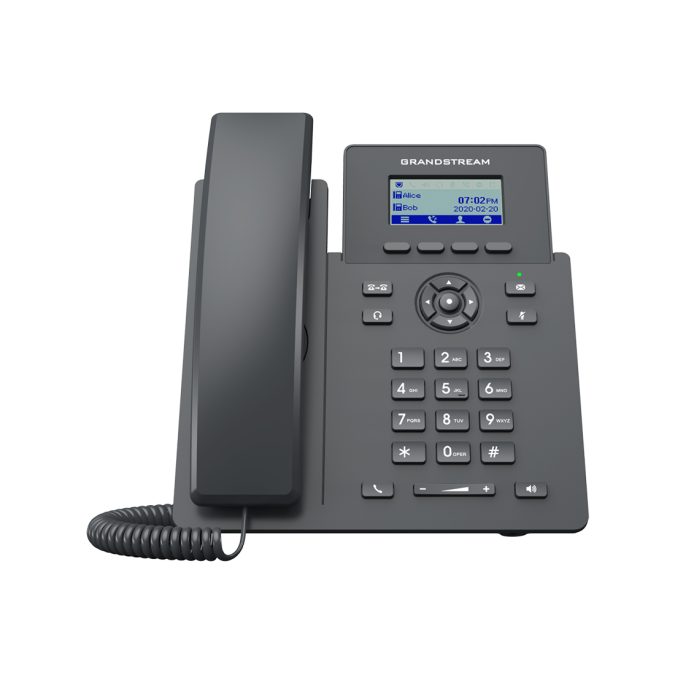 IP телефон, Grandstream, GRP2601P, 2 SIP-аккаунта, 2 линии, 2 порта Ethernet 10/100 PoE, ЖК-дисплей 132x48 (2.41 дюйма), без блока питания