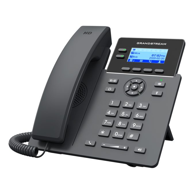 IP телефон, Grandstream, GRP2602W, 4 SIP-аккаунта, 2 линии, 2 порта Ethernet 10/100 без PoE, Wi-Fi, ЖК-дисплей 132x48 (2.41 дюйма) с подсветкой, блок питания 5 В/0.6 А