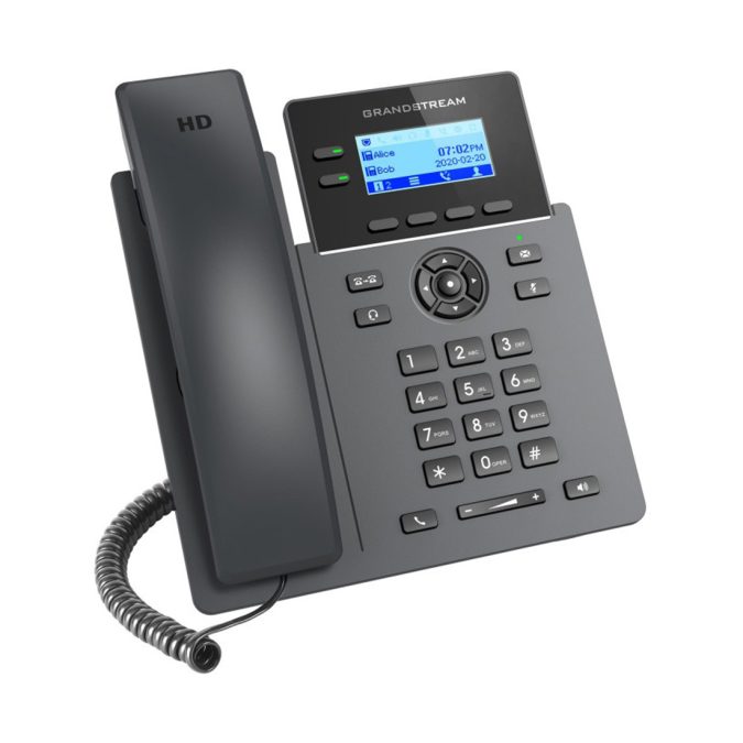IP телефон, Grandstream, GRP2602W, 4 SIP-аккаунта, 2 линии, 2 порта Ethernet 10/100 без PoE, Wi-Fi, ЖК-дисплей 132x48 (2.41 дюйма) с подсветкой, блок питания 5 В/0.6 А