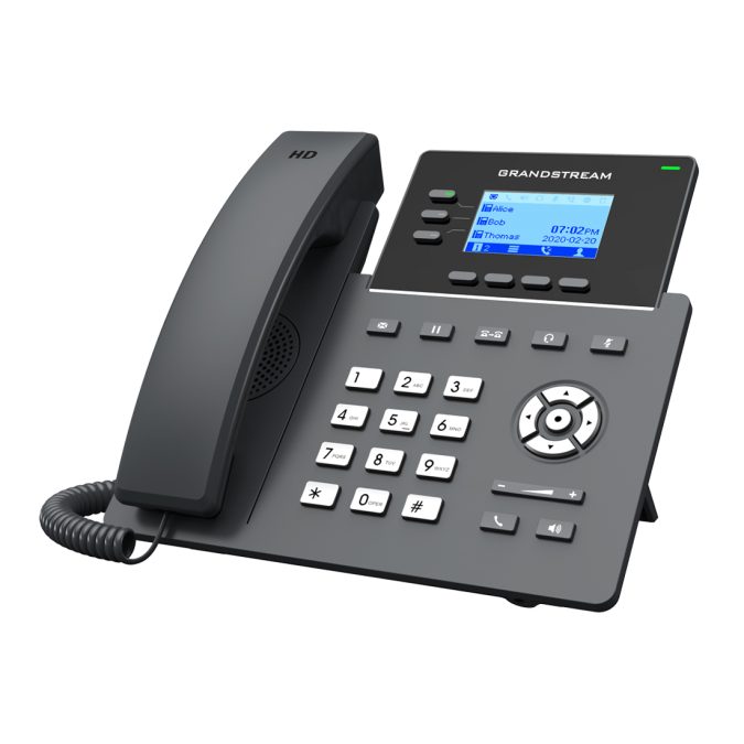 IP телефон, Grandstream, GRP2603, 6 SIP-аккаунтов, 3 линии, 2 порта GbE без PoE, ЖК-дисплей 132x64 (2.7 дюйма) с подсветкой, блок питания 5 В/0.6 А