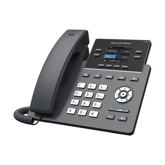 IP телефон, Grandstream, GRP2612P, 4 SIP-аккаунта, 4 линии, 2 порта Ethernet 10/100 PoE, цветной ЖК-дисплей 320x240 (2.4 дюйма), без блока питания