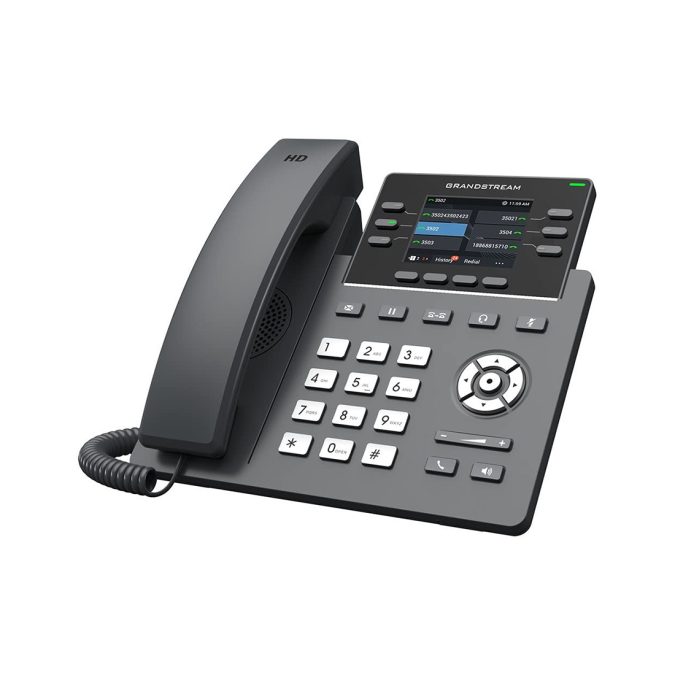 IP телефон, Grandstream, GRP2613, 3 SIP-аккаунта, 6 линий, 2x GbE PoE, цветной ЖК-дисплей 320x240 (2.8"), 24 виртуальных клавиши BLF, блок питания 5 В / 0.6 А