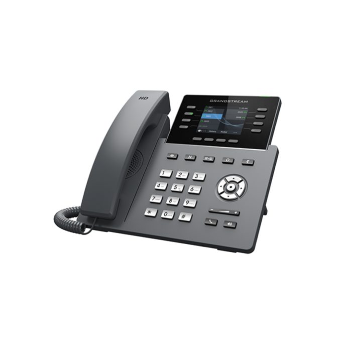IP телефон, Grandstream, GRP2624, 12 SIP аккаунтов, 8 линий, цветной LCD (2,8"320x240), PoE, (1GbE) Gigabit Ethernet, до 4-х GBX20, USB, Wi-Fi, Bluetooth, блок питания 12 В/ 1 А