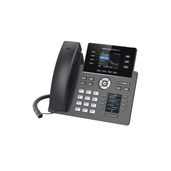 IP телефон, Grandstream, GRP2614, 12 SIP аккаунтов, 4 линии, двойной цветной LCD (2.8" 320 x 240. 2.4" 320 x 240), PoE, (1GbE)Gigabit Ethernet, 8 BLF, Wi-Fi, Bluetooth, блок питания 12 В/1 А