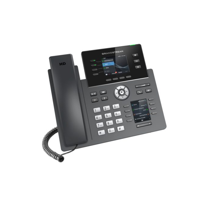 IP телефон, Grandstream, GRP2614, 12 SIP аккаунтов, 4 линии, двойной цветной LCD (2.8" 320 x 240. 2.4" 320 x 240), PoE, (1GbE)Gigabit Ethernet, 8 BLF, Wi-Fi, Bluetooth, блок питания 12 В/1 А