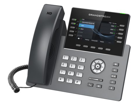 IP телефон, Grandstream, GRP2615, 16 SIP аккаунтов, 10 линий, цветной LCD (4.3" 480 x 272), PoE, (1GbE)Gigabit Ethernet, до 4-х GBX20, USB, Wi-Fi, Bluetooth, блок питания 12 В/1 А