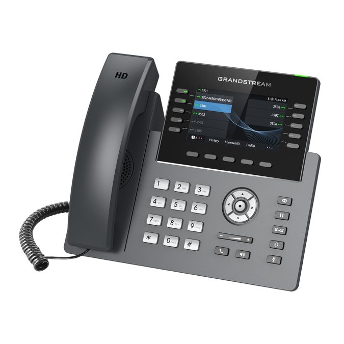 IP телефон, Grandstream, GRP2615, 16 SIP аккаунтов, 10 линий, цветной LCD (4.3" 480 x 272), PoE, (1GbE)Gigabit Ethernet, до 4-х GBX20, USB, Wi-Fi, Bluetooth, блок питания 12 В/1 А