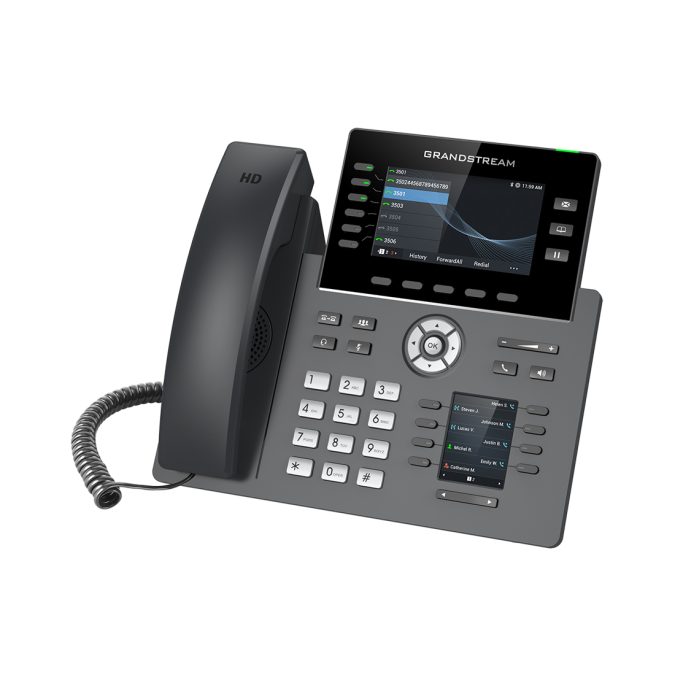 IP телефон, Grandstream, GRP2616, 16 SIP аккаунтов, 6 линий, двойной цветной LCD (4.3" 480 x 272. 2.4" 320 x 240), PoE, (1GbE)Gigabit Ethernet, 8 BLF, USB, Wi-Fi, Bluetooth, блок питания 12 В/ 1 А