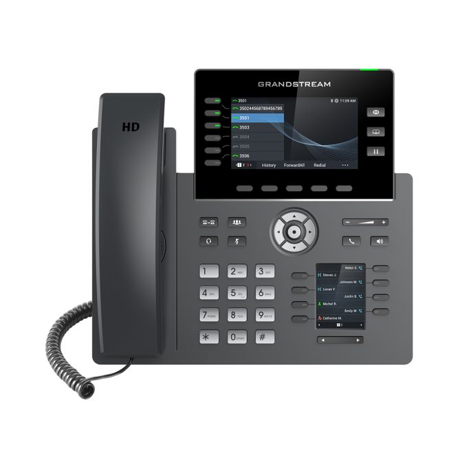 IP телефон, Grandstream, GRP2616, 16 SIP аккаунтов, 6 линий, двойной цветной LCD (4.3" 480 x 272. 2.4" 320 x 240), PoE, (1GbE)Gigabit Ethernet, 8 BLF, USB, Wi-Fi, Bluetooth, блок питания 12 В/ 1 А
