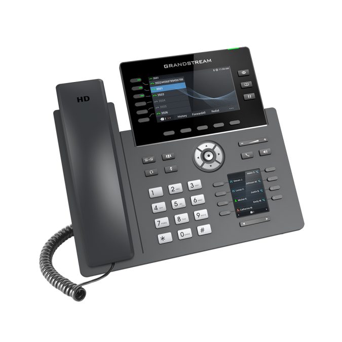 IP телефон, Grandstream, GRP2616, 16 SIP аккаунтов, 6 линий, двойной цветной LCD (4.3" 480 x 272. 2.4" 320 x 240), PoE, (1GbE)Gigabit Ethernet, 8 BLF, USB, Wi-Fi, Bluetooth, блок питания 12 В/ 1 А