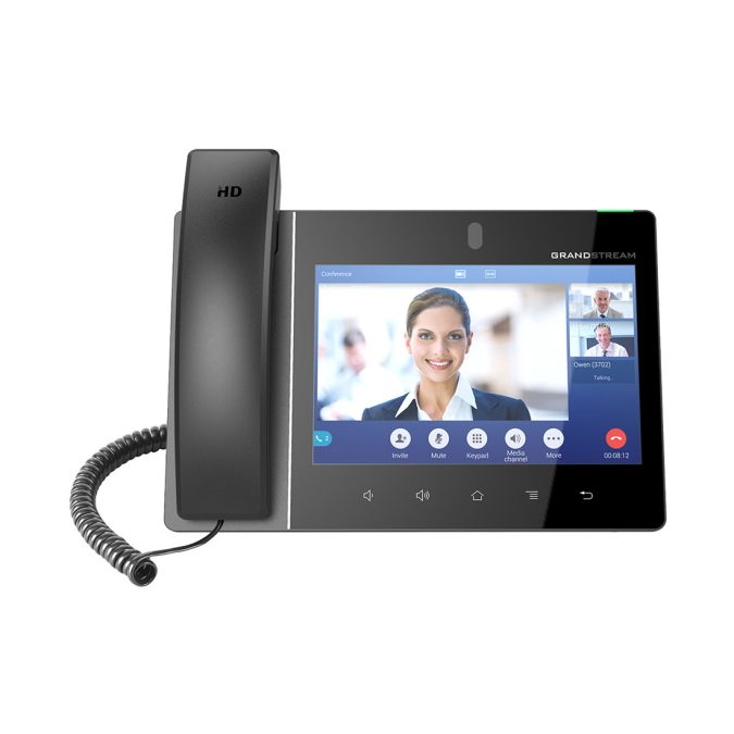 IP-видеотелефон, Grandstream, GXV3480, 16 SIP-аккаунтов, 16 линий, 2x GbE PoE, Wi-Fi, цветной сенсорный ЖК-экран 1280x800 (8.0"), камера 2 Мп, Android, блок питания 12 В / 1.5 А