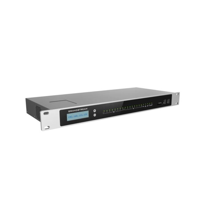 IP-АТС, Grandstream, UCM6308A, 8 RJ11 FXS, 8 RJ11 FXO, 2x GbE PoE LAN/WAN, 1 порт горячего резервирования, 1500 пользователей SIP, 200 одновременных вызовов, UCM RC, блок питания 12 В/2 А