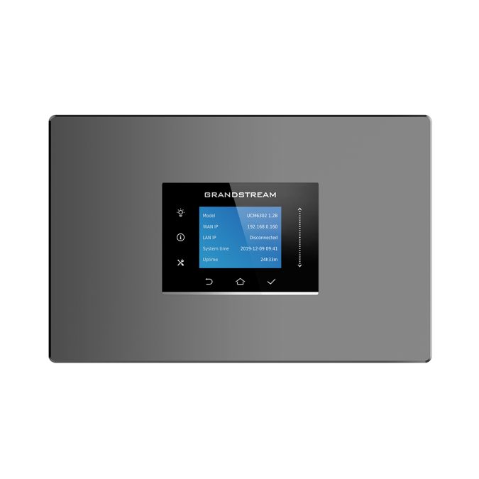 IP-АТС, Grandstream, UCM6301, 1 порт RJ11 FXS, 1 порт RJ11 FXO, 2 порта GbE PoE LAN/WAN, 1 порт горячего резервирования, 500 пользователей SIP, 75 одновременных вызовов, UCM RC, VideoServer, блок питания 12 В/1.5 А