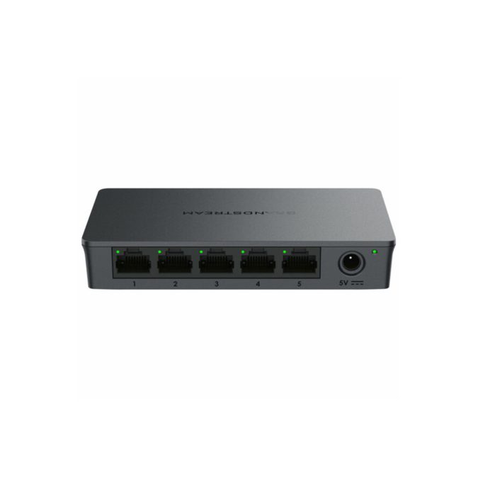 Коммутатор, Grandstream, GWN7700, неуправляемый Plug-and-Play, 5GbE RJ45, коммутационная способность 10 Гбит/с, QoS, Storm Control, Jumbo Frame 9 КБ, пластиковый корпус, настольный/настенный