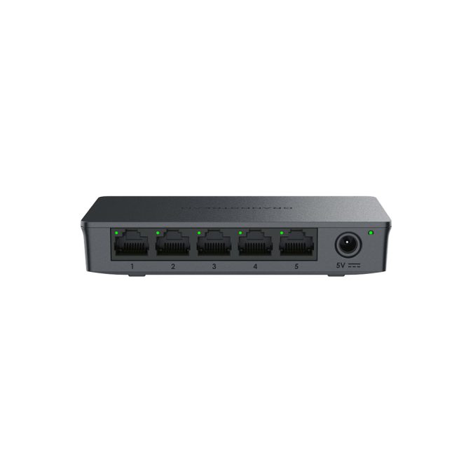 Коммутатор, Grandstream, GWN7700, неуправляемый Plug-and-Play, 5GbE RJ45, коммутационная способность 10 Гбит/с, QoS, Storm Control, Jumbo Frame 9 КБ, пластиковый корпус, настольный/настенный