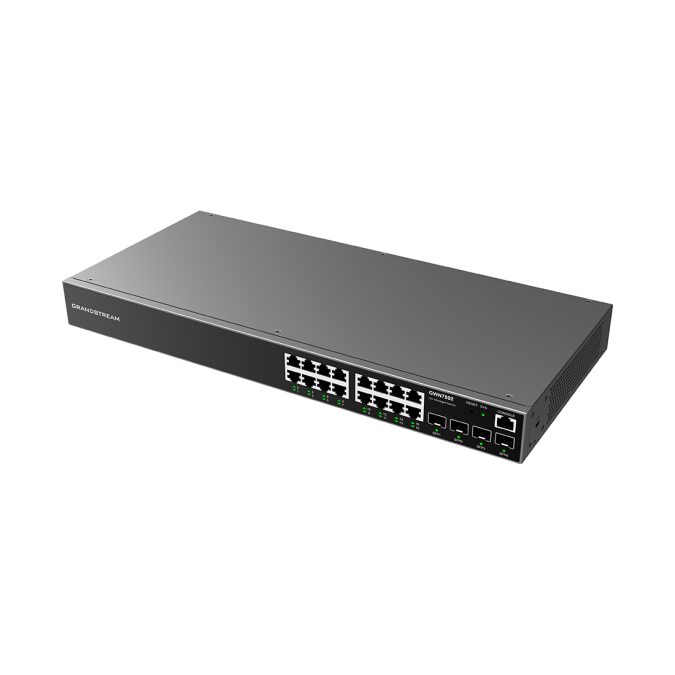 Коммутатор, Grandstream, GWN7802, Управляемый L2+, 16xGbE RJ45, 4x SFP, стоечный