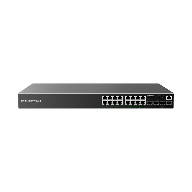 Коммутатор, Grandstream, GWN7802, Управляемый L2+, 16xGbE RJ45, 4x SFP, стоечный