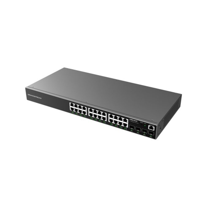 Коммутатор, Grandstream, GWN7803P, Управляемый L2+, 24x GbE RJ45 PoE 802.3 af/at, 370W, 4x SFP, стоечный