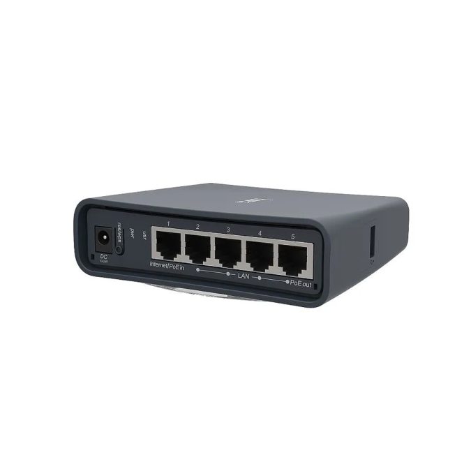 Маршрутизатор, MikroTik, RB952Ui-5ac2nD-TC, hAP ac lite, 5 портов 10/100M (Ether5 Passive PoE 0.5A), Passive PoE in, 802.11a/b/g/n/ac, AC750, RouterOS (4), -30°C to 70°C, desktop/tower case