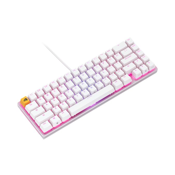 Клавиатура, Glorious, GMMK2 Compact, GLO-GMMK2-65-FOX-W, Игровая, Механические переключатели, Glorious Fox Linear Switches, RGB подсветка, Белый