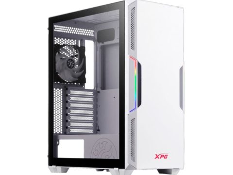 Компьютерный корпус, XPG, Starker White, STARKER-WHCWW, Mid Tower, ATX/ m-ATX/ Mini-ITX, USB 3.0*2/ HD-Audio+Mic, Кулер 2*12см ARGB, Высота процессорного кулера до 165мм, Длина VGA до 350мм, Количество внутренних отсеков 3*3,5"/3*2,5", Сталь/Закаленное стекло, 465x215x400 мм, без Б/П, Белый