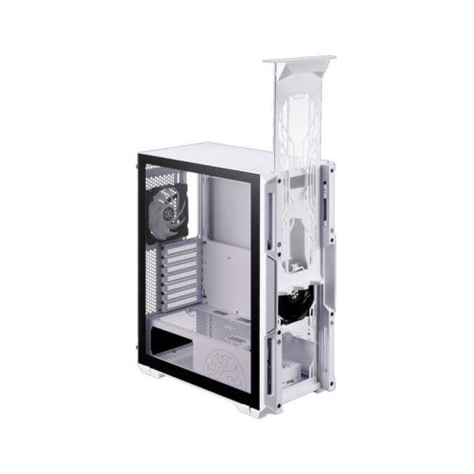 Компьютерный корпус, XPG, Starker White, STARKER-WHCWW, Mid Tower, ATX/ m-ATX/ Mini-ITX, USB 3.0*2/ HD-Audio+Mic, Кулер 2*12см ARGB, Высота процессорного кулера до 165мм, Длина VGA до 350мм, Количество внутренних отсеков 3*3,5"/3*2,5", Сталь/Закаленное стекло, 465x215x400 мм, без Б/П, Белый