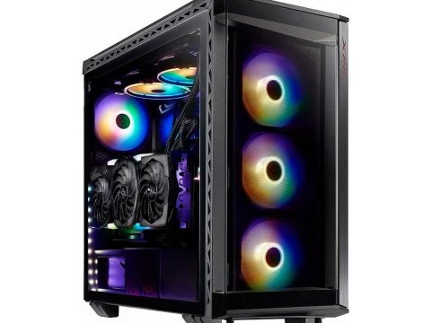 Компьютерный корпус, XPG, Battlecruiser Black, BATTLECRUISER-BKCWW, Mid Tower, E-ATX/ATX/ m-ATX/ Mini-ITX, USB 3.0*2/ Type C*1/ HD Audio/Mic, Кулер 4*12см ARGB, Высота процессорного кулера до 170мм, Длина VGA до 400мм, Количество внутренних отсеков 3*3,5"/6*2,5", Сталь/Закаленное стекло, 485x225x506 мм, без Б/П, Черный